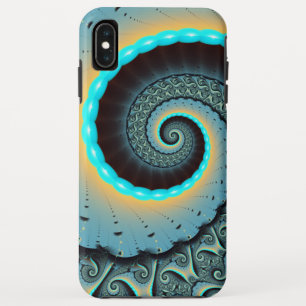 Abstracte blauwe turquoise oranje fractale kunst s Case-Mate iPhone case