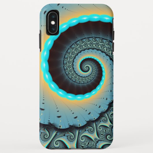 Abstracte blauwe turquoise oranje fractale kunst s Case-Mate iPhone case (Achterkant)