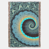 Abstracte blauwe turquoise oranje fractale kunst s deken (Voorkant Verticaal)