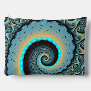 Abstracte blauwe turquoise oranje fractale kunst s etui
