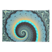 Abstracte blauwe turquoise oranje fractale kunst s kussensloop (Achterkant)