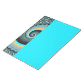 Abstracte blauwe turquoise oranje fractale kunst s notitieblok (Schuin)