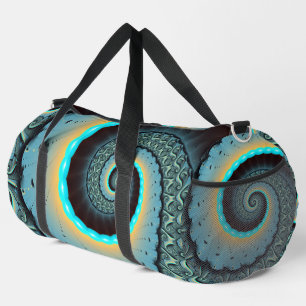 Abstracte blauwe turquoise oranje fractale kunst s plunjezak