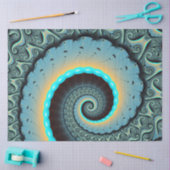 Abstracte blauwe turquoise oranje fractale kunst tissuepapier (Craft)