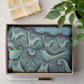 Abstracte blauwe turquoise oranje fractale kunst tissuepapier (Geschenk)