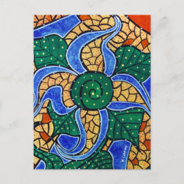 Abstracte blauwe ventilator briefkaart