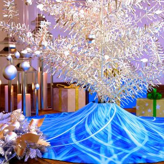 Abstracte blauwe ventilator kerstboom rok