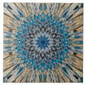 Abstracte blauwe ventilator tegeltje (Voorkant)