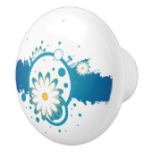 Abstracte blauwe ventilatorkeramische knop (Rechts)