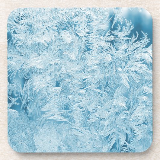 abstracte blauwe veren en sneeuwvlokken bier onderzetter (Voorkant)