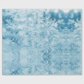 abstracte blauwe veren en sneeuwvlokken cadeaupapier (Vlak)