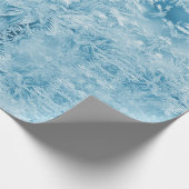 abstracte blauwe veren en sneeuwvlokken cadeaupapier (Hoek)