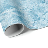 abstracte blauwe veren en sneeuwvlokken cadeaupapier (Rol Hoek)