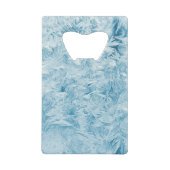 abstracte blauwe veren en sneeuwvlokken creditkaart flessenopener (Voorkant)
