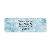 abstracte blauwe veren en sneeuwvlokken etiket (Voorkant)