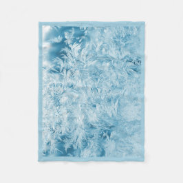 abstracte blauwe veren en sneeuwvlokken fleece deken