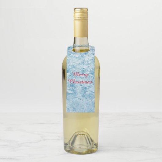 abstracte blauwe veren en sneeuwvlokken flessenhanger (Op fles)