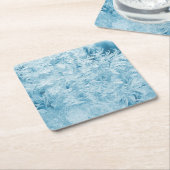 abstracte blauwe veren en sneeuwvlokken kartonnen onderzetters (Schuin)