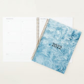 abstracte blauwe veren en sneeuwvlokken planner (Display)