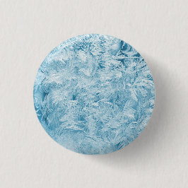 abstracte blauwe veren en sneeuwvlokken ronde button 3,2 cm