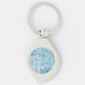 abstracte blauwe veren en sneeuwvlokken sleutelhan sleutelhanger (Voorkant)
