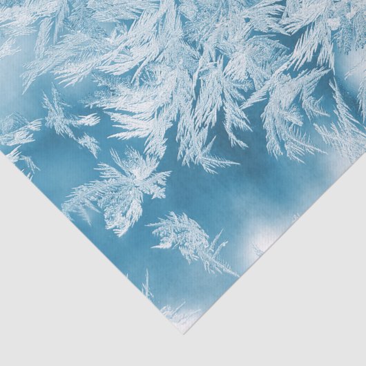 abstracte blauwe veren en sneeuwvlokken tissuepapier (Detail)