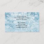 abstracte blauwe veren en sneeuwvlokken visitekaartje (Achterkant)