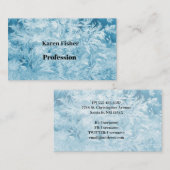 abstracte blauwe veren en sneeuwvlokken visitekaartje (Voorkant / Achterkant)