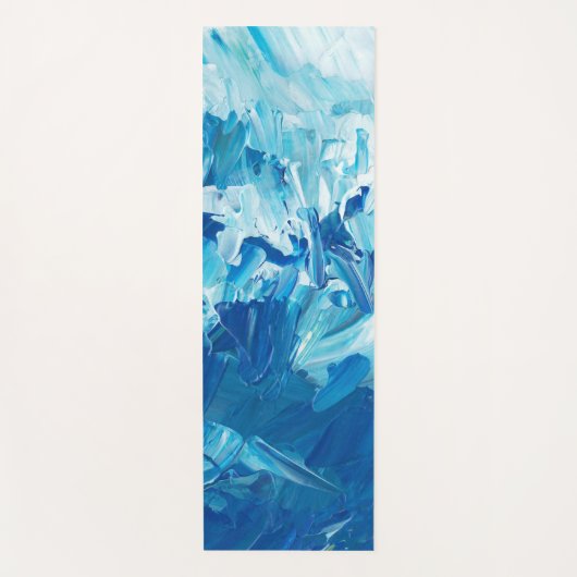 Abstracte blauwe verf golven yogamat (Voorkant)