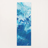 Abstracte blauwe verf golven yogamat (Achterkant)