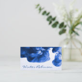 Abstracte blauwe verf minimal professional visitekaartje (Staand voorkant)