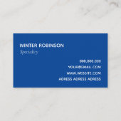 Abstracte blauwe verf minimal professional visitekaartje (Achterkant)