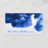 Abstracte blauwe verf minimal professional visitekaartje (Voorkant)