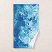 Abstracte blauwe verfgolven bad handdoek (Handdoek)