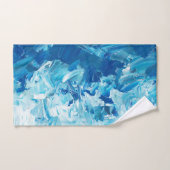 Abstracte blauwe verfgolven bad handdoek (Handdoek)