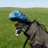 Abstracte blauwe verfgolven golfheadcover (Insitu)