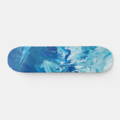 Abstracte blauwe verfgolven persoonlijk skateboard (Horizontaal)