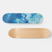 Abstracte blauwe verfgolven persoonlijk skateboard (Horizontaal)