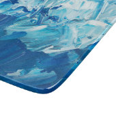 Abstracte blauwe verfgolven snijplank (Hoek)