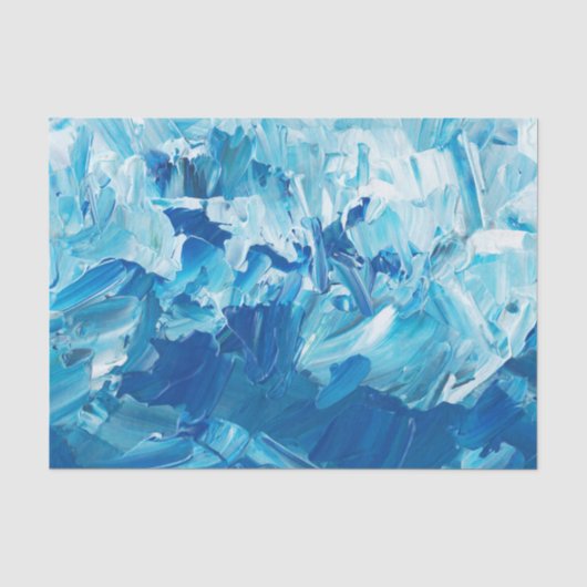 Abstracte blauwe verfgolven tissuepapier (Voorkant)