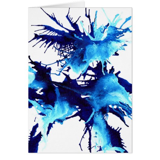 Abstracte blauwe vette waterverf splash (Voorkant)