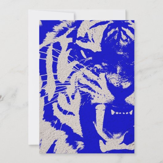 abstracte blauwe vintage Tiger van wild Kaart (Voorkant)