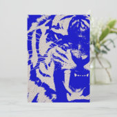 abstracte blauwe vintage Tiger van wild Kaart (Staand voorkant)