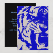 abstracte blauwe vintage Tiger van wild Kaart (Voorkant / Achterkant)