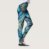 Abstracte blauwe vlinder leggings (Rechts)