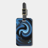 Abstracte blauwe vogel *personaliseren* bagagelabel (Voorkant verticaal)
