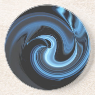 Abstracte blauwe vogel *personaliseren* zandsteen onderzetter