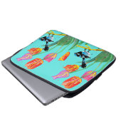 Abstracte blauwe vogels Australische vogelvogels Laptop Sleeve (Voorkant onderkant)