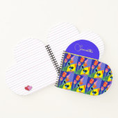 Abstracte blauwe vogels Australische vogelvogels Notitieboek (Binnen)