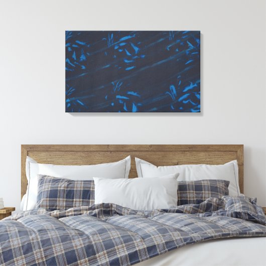 Abstracte Blauwe Vormen op marinesunerschilderCanv Canvas Afdruk (Insitu (Slaapkamer))